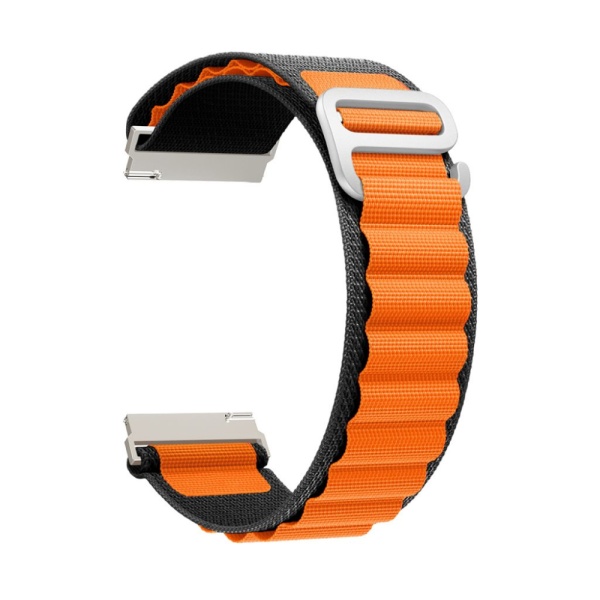 Ремешок нейлоновый петлевой для часов Lyambda NAVI 20мм, чёрный/оранжевый